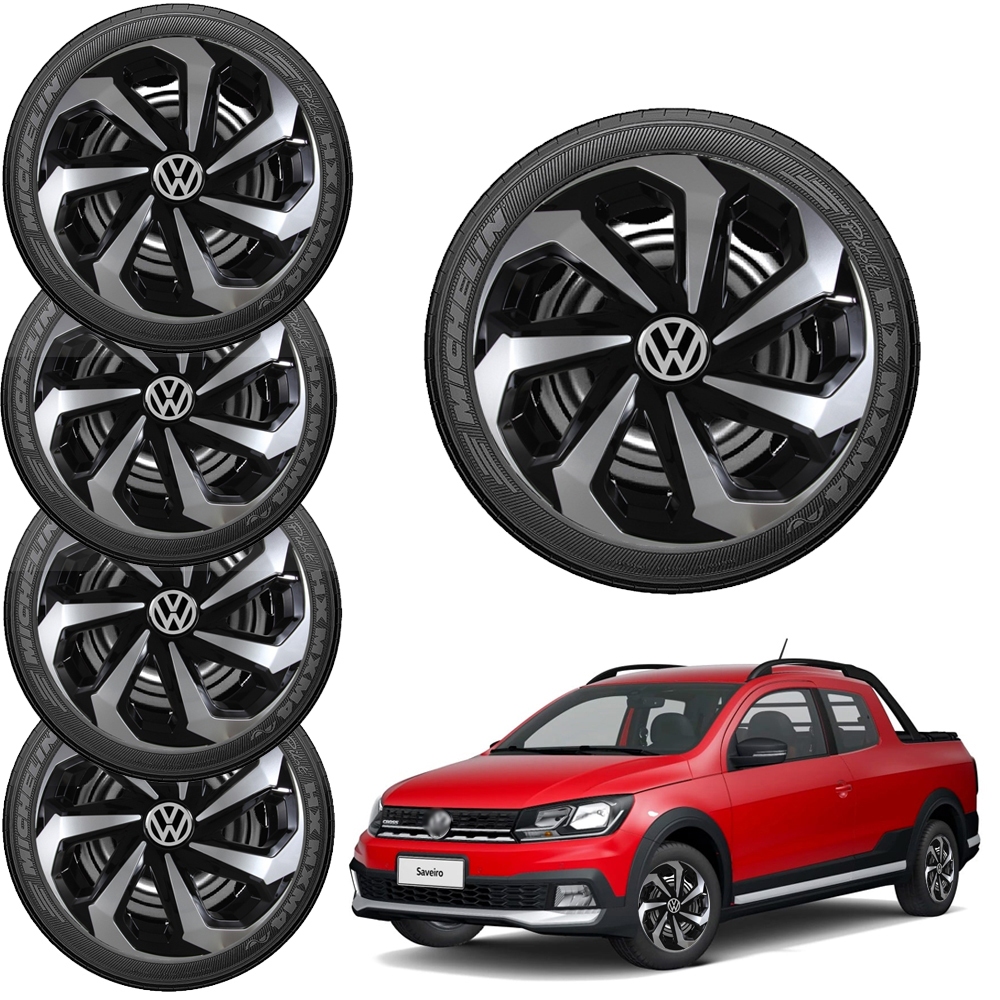 Jogo 4 Calotas Compativel Com Aro 13 14 15  Gol G2 G3 G4 G5 G6 G7 Saveiro em Oferta na Shopee