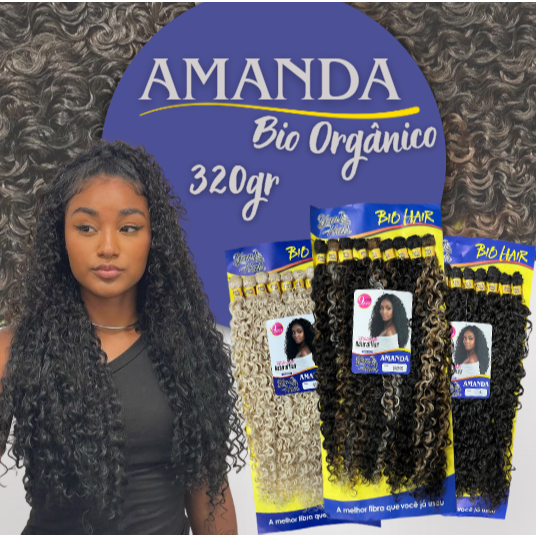 Cabelo Bio Orgânico na tela AMANDA 320 gramas 70cm