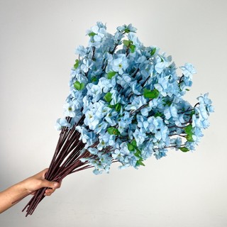 Buquê De Flores De Cerejeira Artificial , Flor De Pêssego , Decoração De Casamento 65cm A-504AZULCLARO