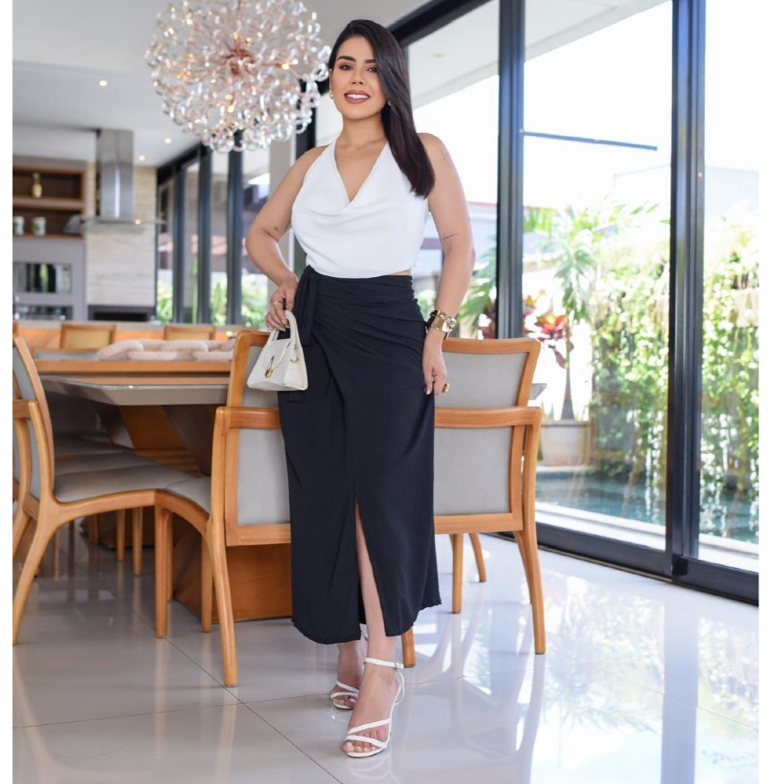 Saia Midi Conjunto de cropped e saia midi 01