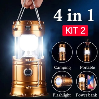 Lampião Luminária Carregador Solar Camping Usb Led Lanterna Kit 2 OU 1 PCS em Oferta na Shopee