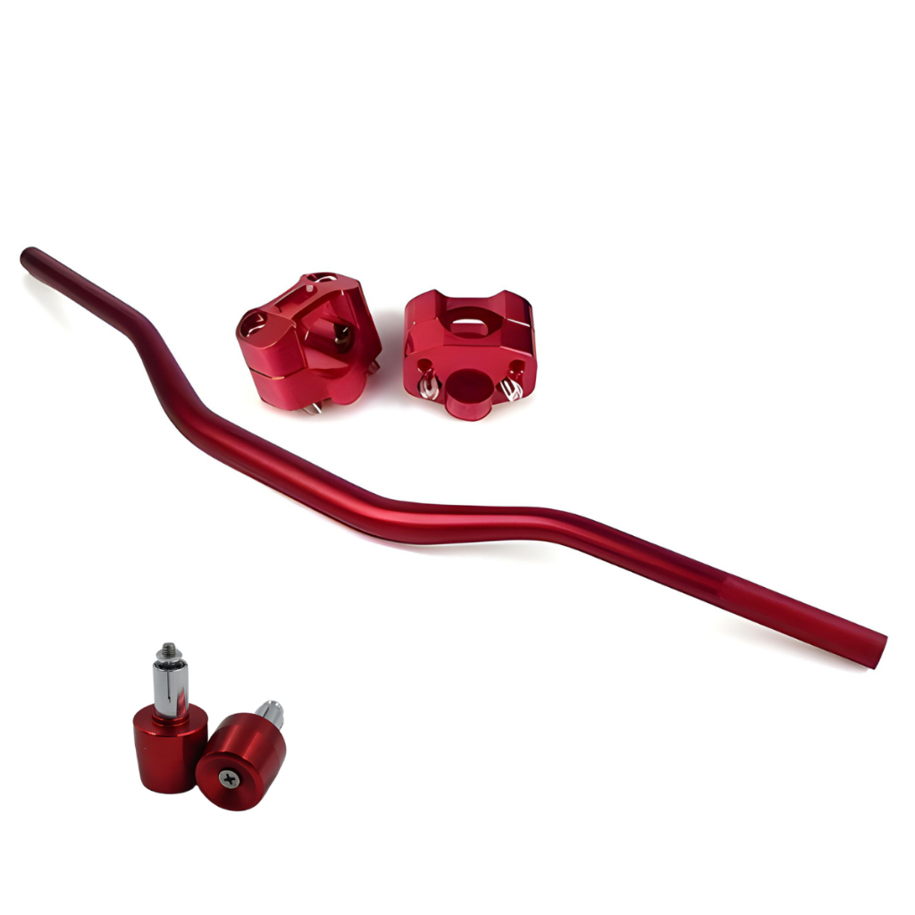 Kit Guidão Fat Bar Esportivo Alto Moto + Pesinho de Guidão Colorido Universal Alumínio 22mm