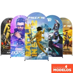 Capa Painel Romano 2x1m Free Fire Decoração Aniversário Em Tecido Sublimado - Licenciado