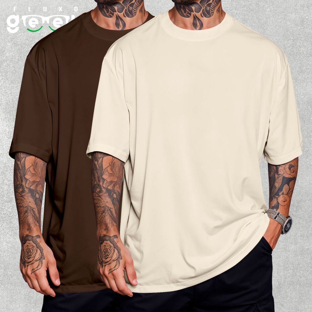 Kit 2 Camisetas Streetwear Oversized Lisa Premium Academia 100% Algodão Moda FLUXO GEEK