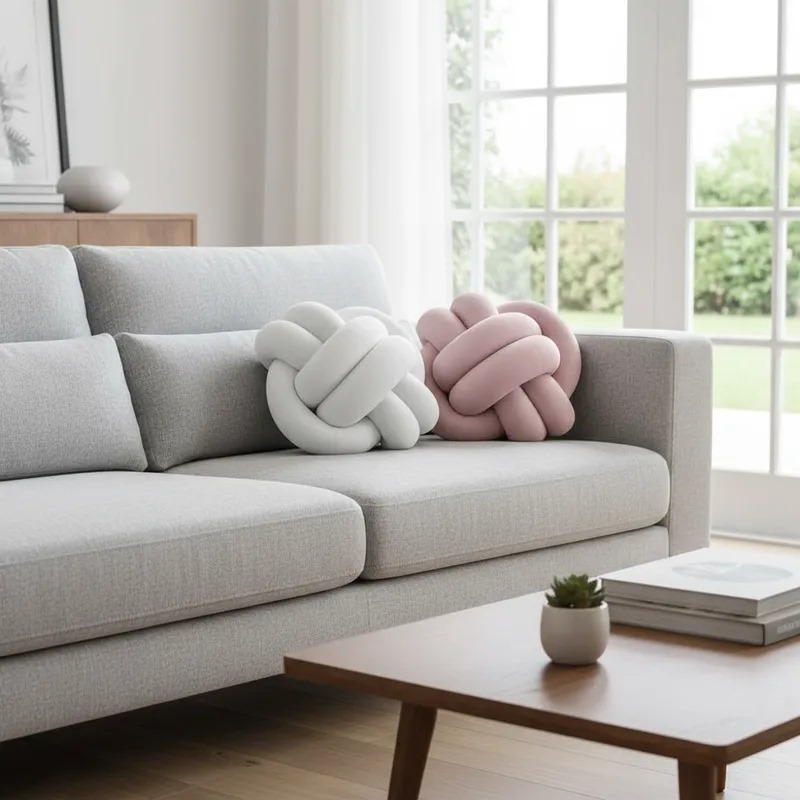 Kit 02 Almofadas De Nó Escandinavo Luxo 28cm x 28cm Lindas Decorativas Sala Sofá Cama Cores