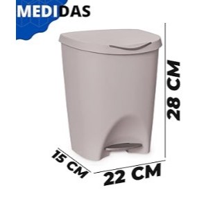 OFERTA Lixeira com Pedal 7,5 Litros Premium Gourmet Escritório Cozinha Banheiro Quarto Cinza Claro Usual