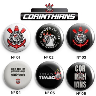 Bottons/Botons/Buttons/Broches/Pin Redondos CORINTHIANS 4,5cm em Oferta na Shopee
