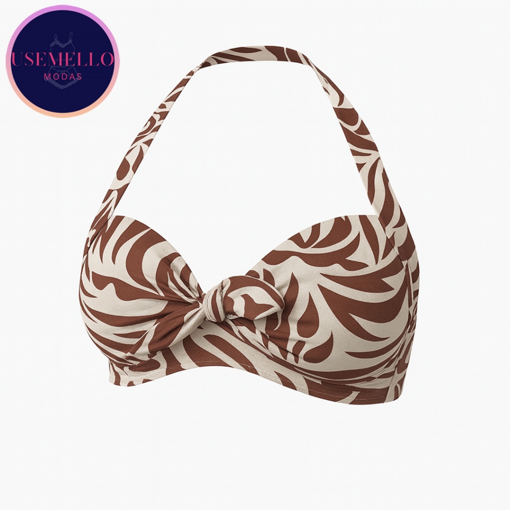 Biquíni Top Bojo Nó Sustentação Moda Praia - Piscina Resort Tamanhos P ao 56 Plus Size Diversas Estampas em Oferta na Shopee