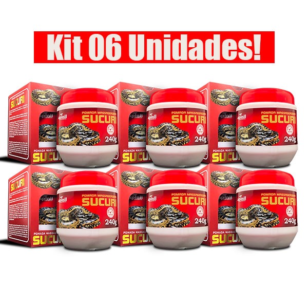 KIT 6 UNIDADES POMADA MASSAGEADORA SUCURI 240g APINIL em Oferta na Shopee