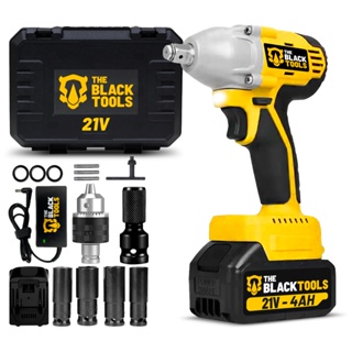 Chave De Impacto Tb-21ik A Bateria Com Kit Mandril The Black Tools em Oferta na Shopee