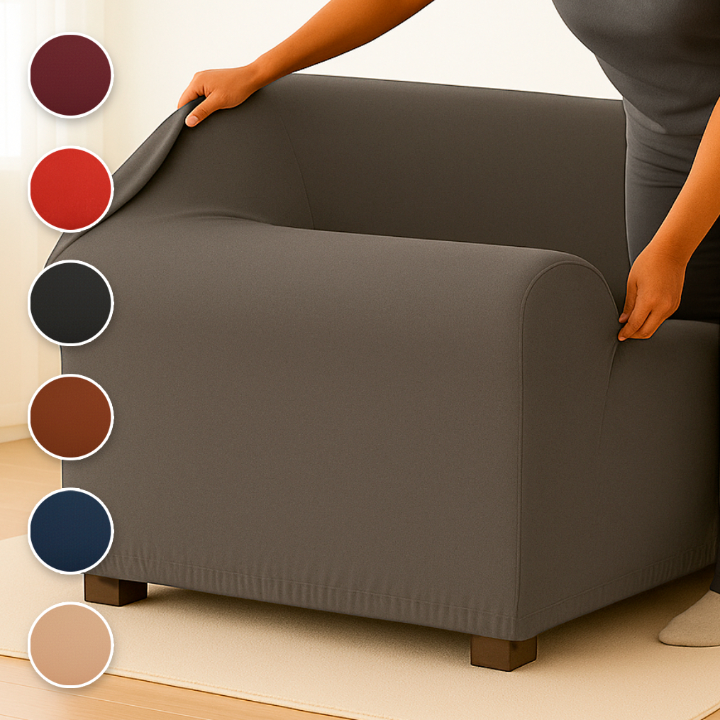 Capa de Sofá Lisa Coladinha 2 e 3 Lugares Protetora Resistente em Malha Gel