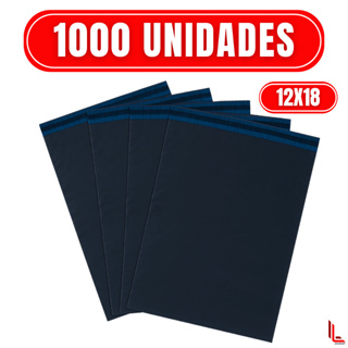 Kit Até 1000 Envelopes de Segurança Plástico Preto Aba Adesiva 12x18cm em Oferta na Shopee