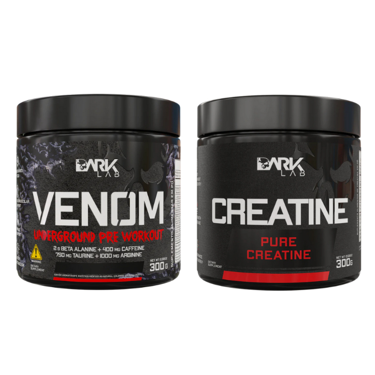 Kit Creatina Pura 100%  300g + Pré Treino Venom Underground  300g - Dark Lab