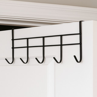 Suporte Cabide de Porta Com 6 Ganchos Organizador Multiuso Para Quarto Banheiro Cozinha
