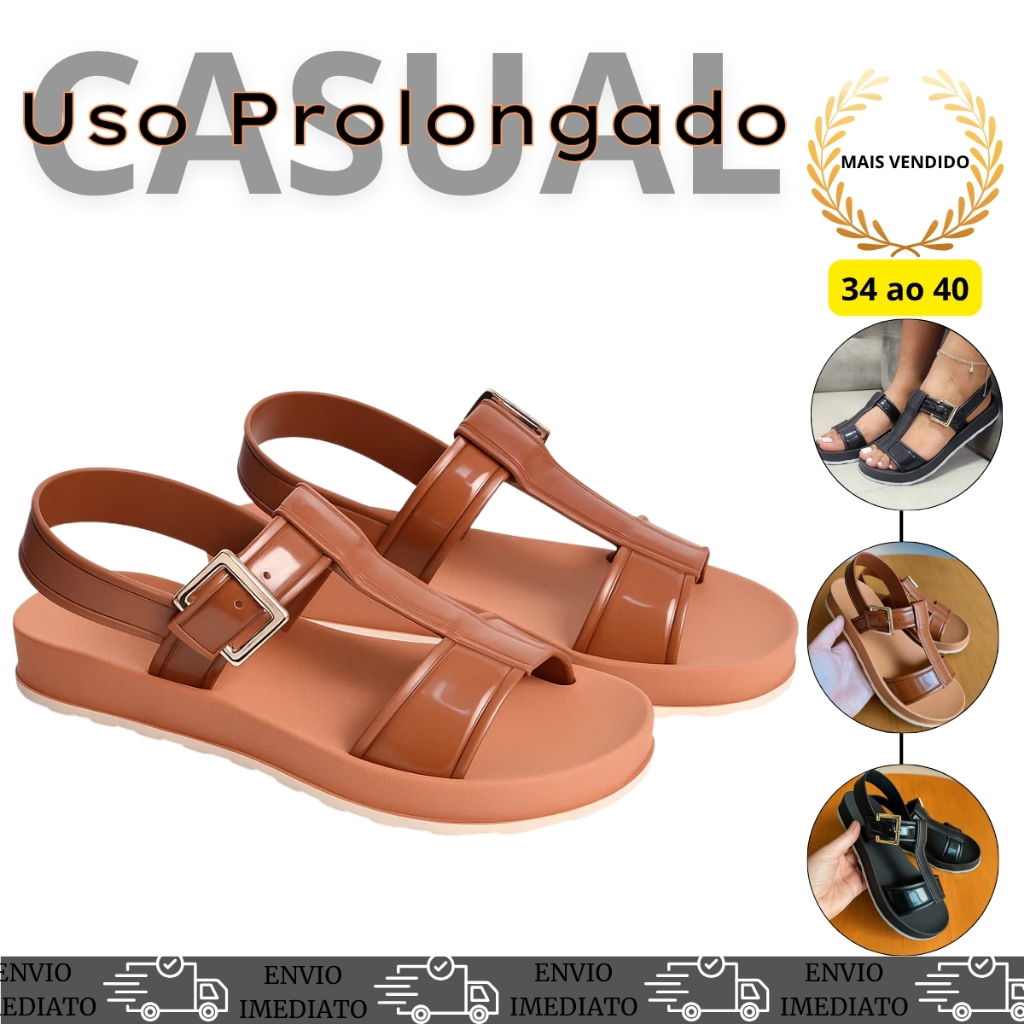 Sandália Papete Bia Feminina Verão Sola Flatform Conforto Anatômico Promoção Oferta Envio Imediato