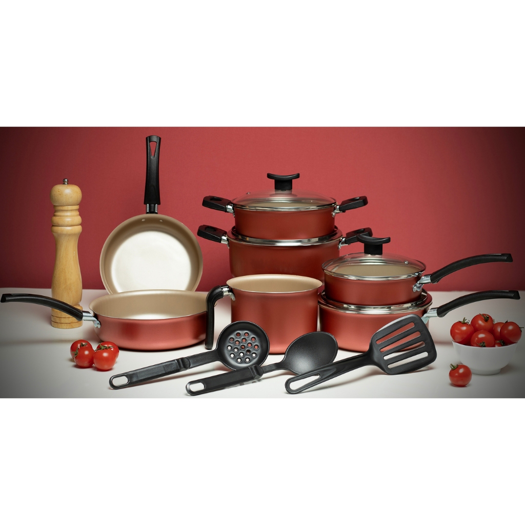 Jogo de Panelas Antiaderente 10 Peças Tampa de Vidro Teflon em Oferta na Shopee