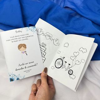 Livro de colorir Convite para pajem e daminha personalizado / Convite Pajem Juvenil e Daminha casamento em Oferta na Shopee