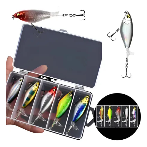 Kit 5 Isca Artificial Hélice 9,5cm 11g - Ideal para Tucunaré, Traíra e Robalo