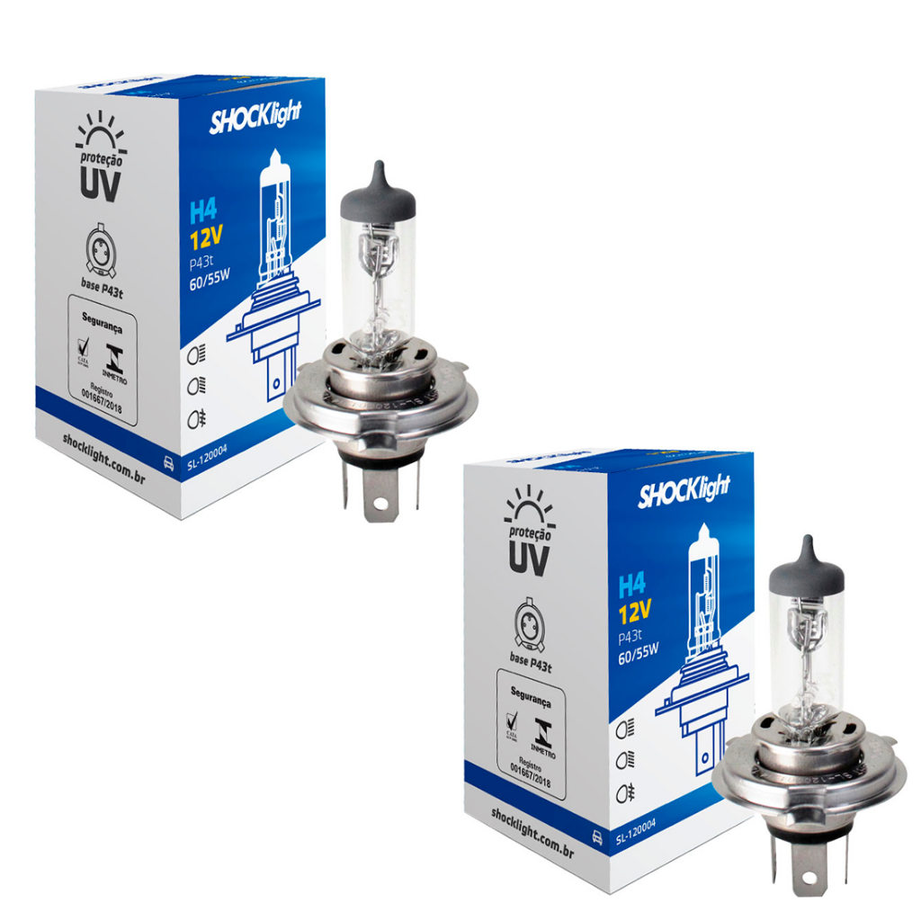 Lampada Original Shocklight H4 Farol Alto Baixo em Oferta na Shopee