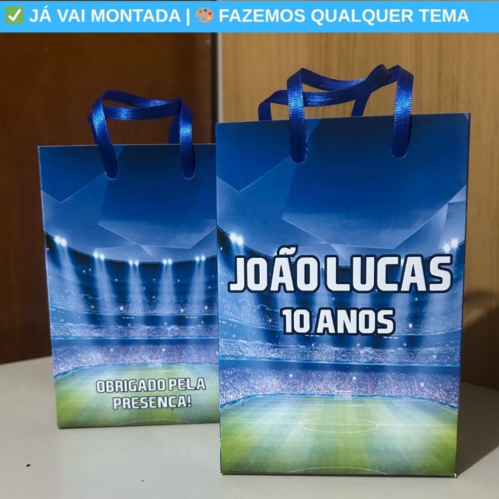 Sacolinha Surpresa Personalizada Liga dos Campeoes Champions Festa Infantil Lembrancinha Aniversário
