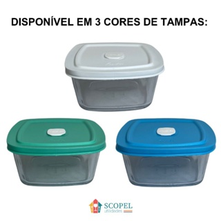 Pote/Tigela de vidro Marinex Facilita com tampa em Oferta na Shopee
