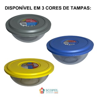 Pote / Tigela de vidro redonda com tampa 3lts Marinex em Oferta na Shopee