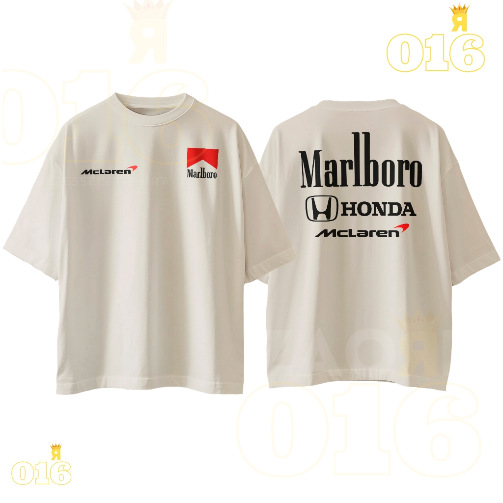Camiseta Lifestyle McLaren Marlboro Honda Streetwear 100% Algodão Premium Oversized Vintage