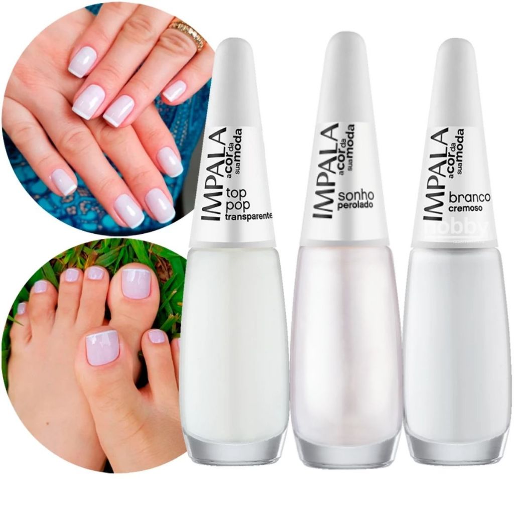 Kit 3 Esmaltes Impala Para Noivas Branquinhos Francesinha Manicure Pedicure Mais Vendidos em Oferta na Shopee
