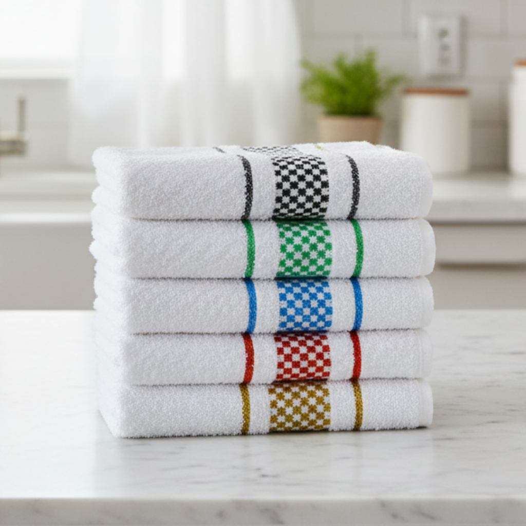 Kit 10 Pano de Prato Atoalhado Premium Estampado 100% Algodão Felpudo Luxo