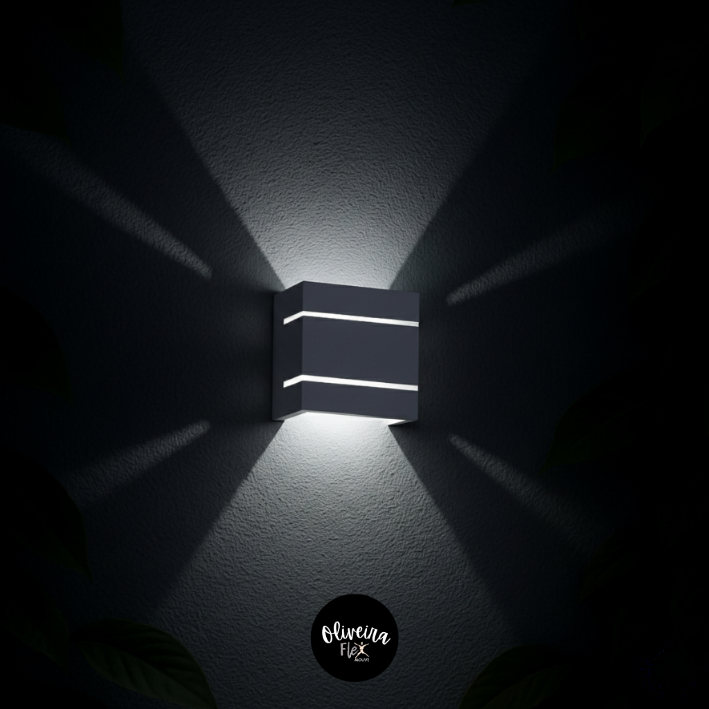 Arandela de Parede 2 Focos 2 Frisos Interna Externa Luminária de parede Muro Escada Corredor Moderna em Oferta na Shopee