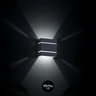 Arandela de Parede 2 Focos 2 Frisos Interna Externa Luminária de parede Muro Escada Corredor Moderna em Oferta na Shopee