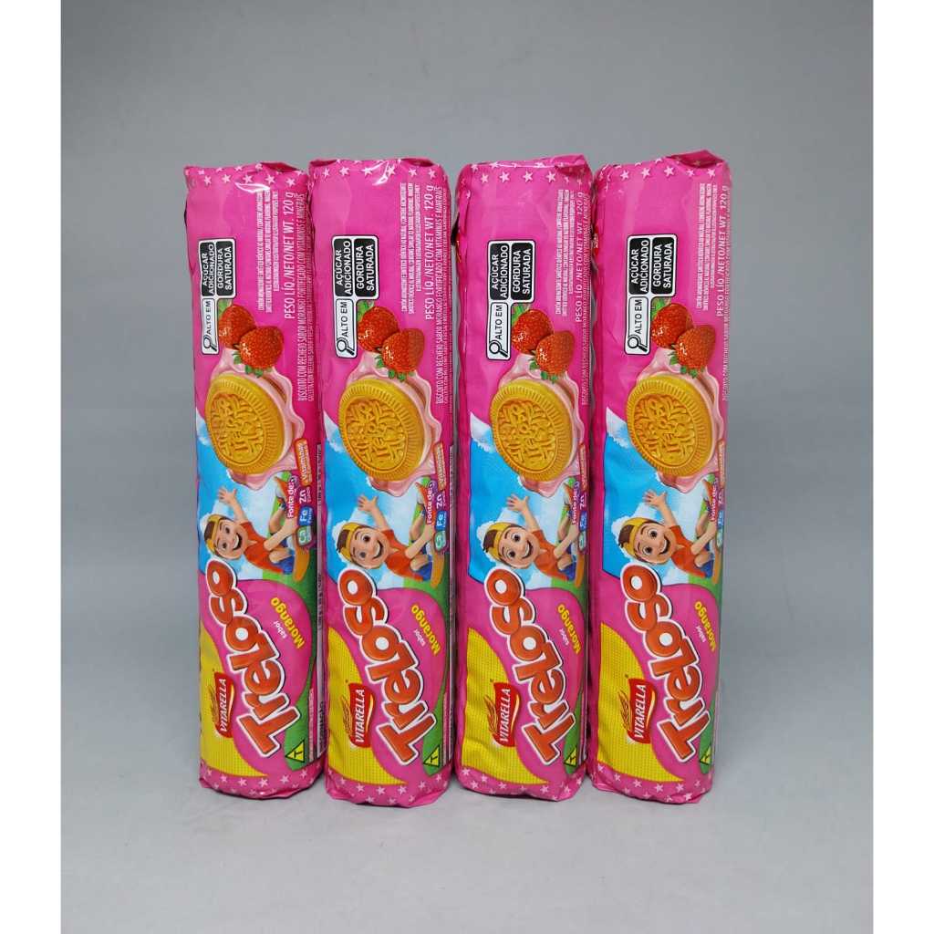 Kit 4 Biscoito Recheados Treloso - Vitarella 120g