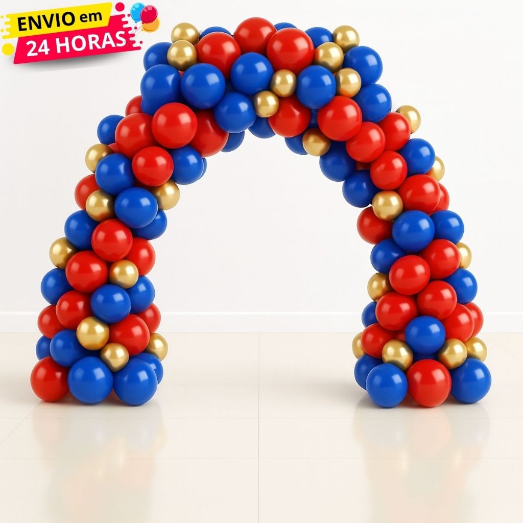 Kit 125 Balões Para Arco Latex e Cromado - Tema Super Herois Decoração Aniversário Eventos em Oferta na Shopee