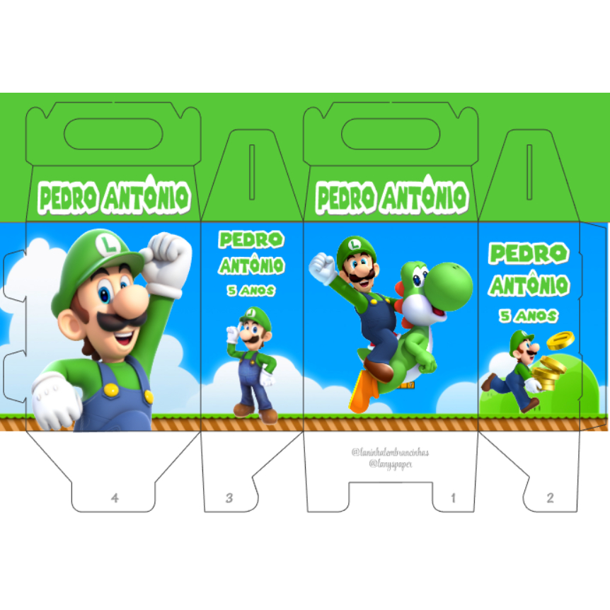 Caixinhas personalizadas Luigi Lembrancinha sacolinha surpresa Luigi