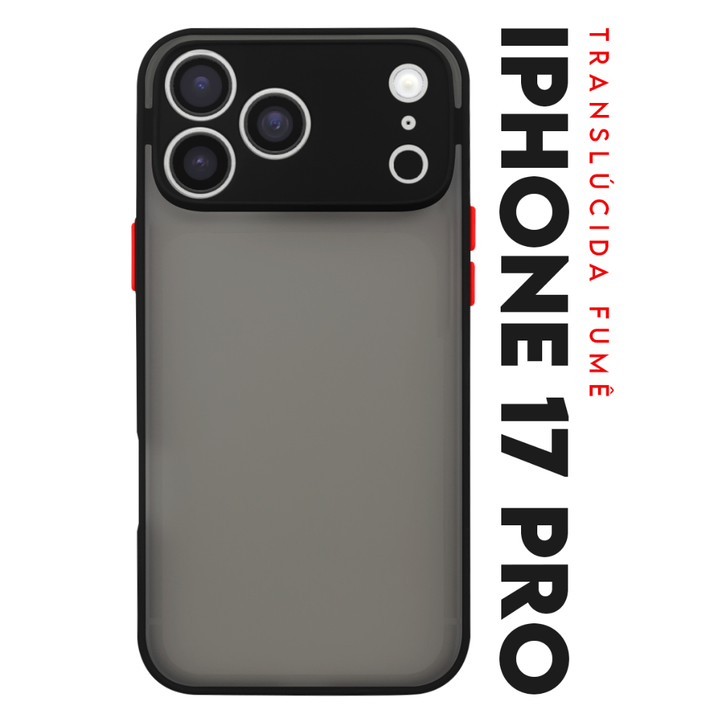 Case Capinha Case Anti Impacto Space Acrílico Translucida Fumê Protetora para Novo Iphone 17 Pro tela 6.3 pol