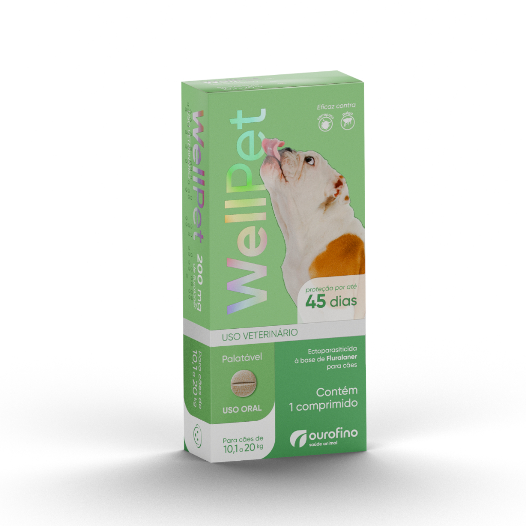 Antipulgas Carrapatos Wellpet Cão Ourofino 200mg 10,1 A 20kg em Oferta na Shopee