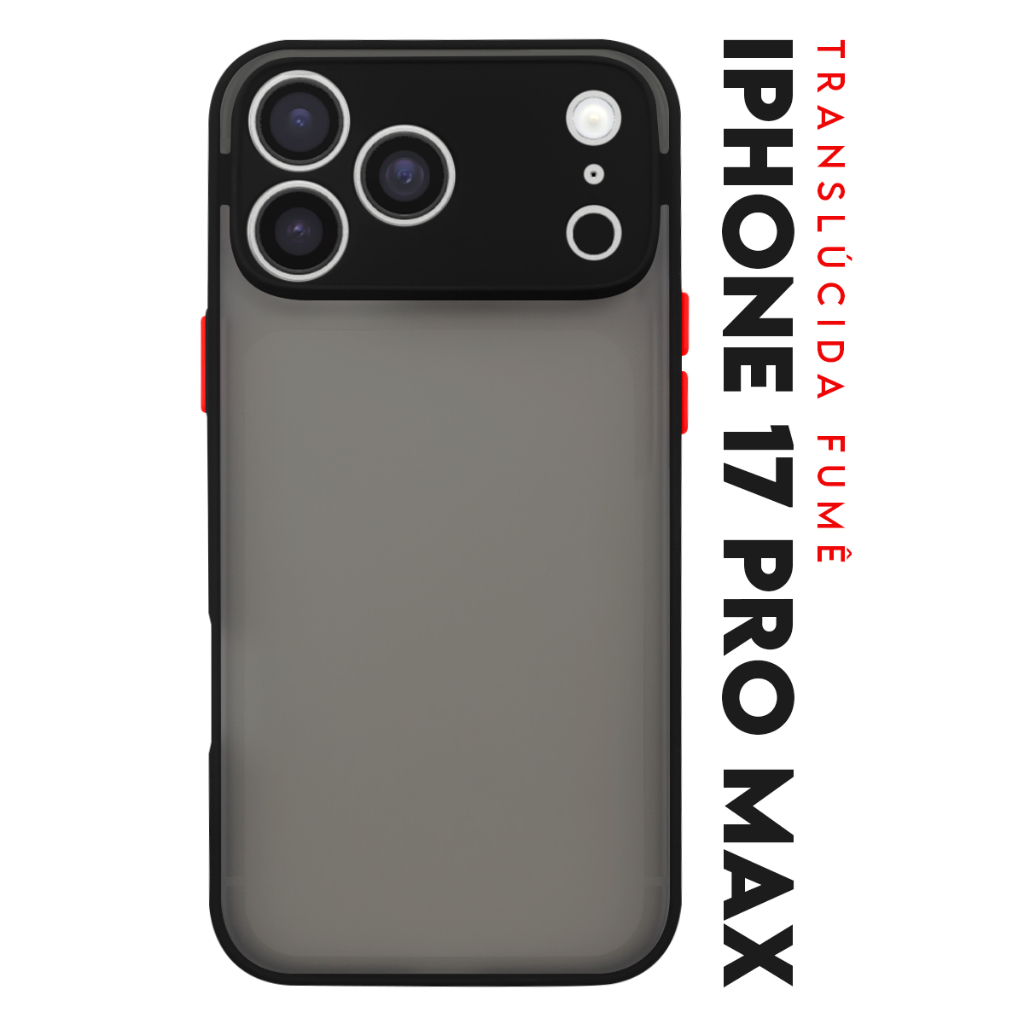 Case Capinha Case Anti Impacto Space Acrílico Translucida Fumê Protetora para IPhone 17 Pro Max tela 6.9 pol