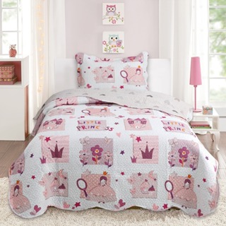 Cobre Leito Solteiro 2 peças Dupla Face - Colcha Quarto Para Menina ou Menino Matelado Ultrassónico em Oferta na Shopee