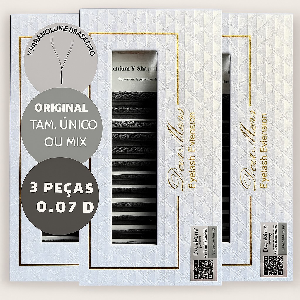 Kit 3 Cílios Decemars Y 0.07D Original Volume Brasileiro Fio YY Extensão De Cilios Adesivo Cola em Oferta na Shopee