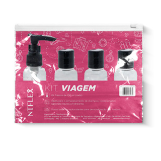 Kit Viagem Frascos Transparentes 100ml 4 Peças Compacto em Oferta na Shopee
