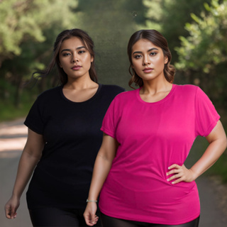 Camiseta Feminina Dry Fit Plus Size Casual Trabalho e Academia Treino Corrida Confortável Malha fria em Oferta na Shopee