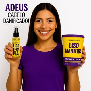 Kit Lisoterapia Manteiga Capilar Manteiga 600g + Óleo Reparador de Pontas 60ml em Oferta na Shopee