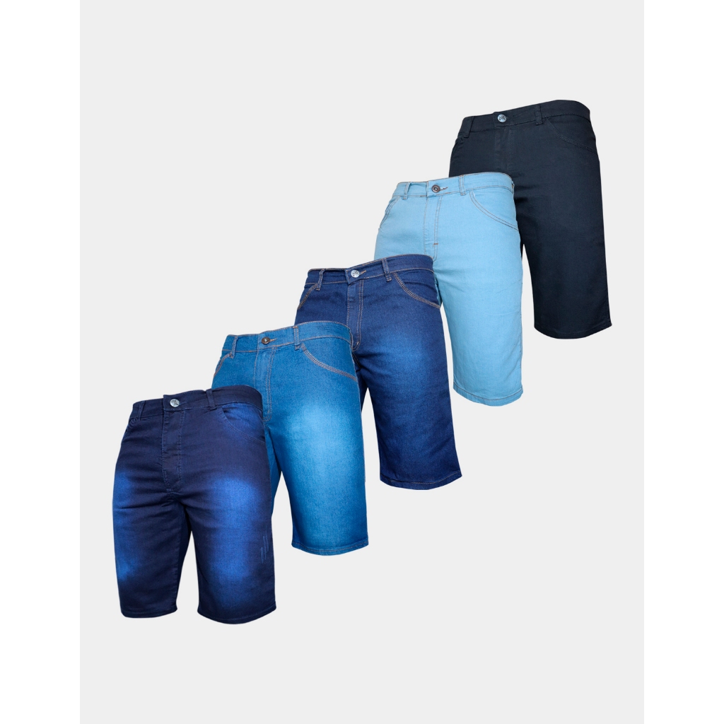 Kit 5 Bermuda Jeans Masculino Com Qualidade Lycra Desconto Envio Rapido Lote Aproveite em Oferta na Shopee