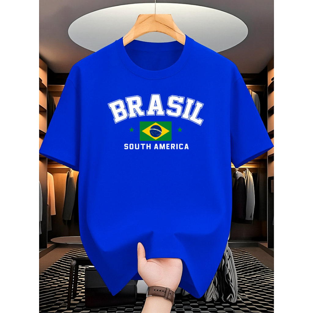 Camiseta Masculina Brasil 100% Algodão Blusa Feminina Varias Cores Camisa Unissex Torcedor Copa Do Mundo