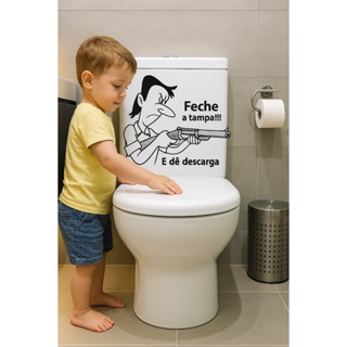 Adesivo Decorativo Tampa Vaso Sanitário Feche a Tampa Meanny Ranhenta em Oferta na Shopee
