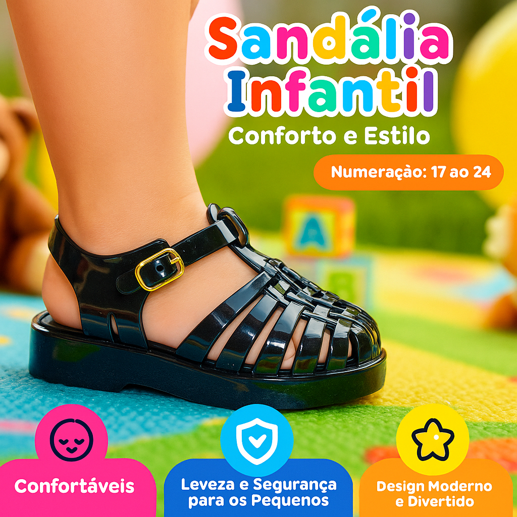 Sandália Infantil MEL Leve e Macia Para Primeiros Passos Do 17 Ao 24