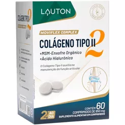 Colágeno Tipo 2 com Ácido Hialurônico + Enxofre Orgânico MSM - Moviflex Lauton
