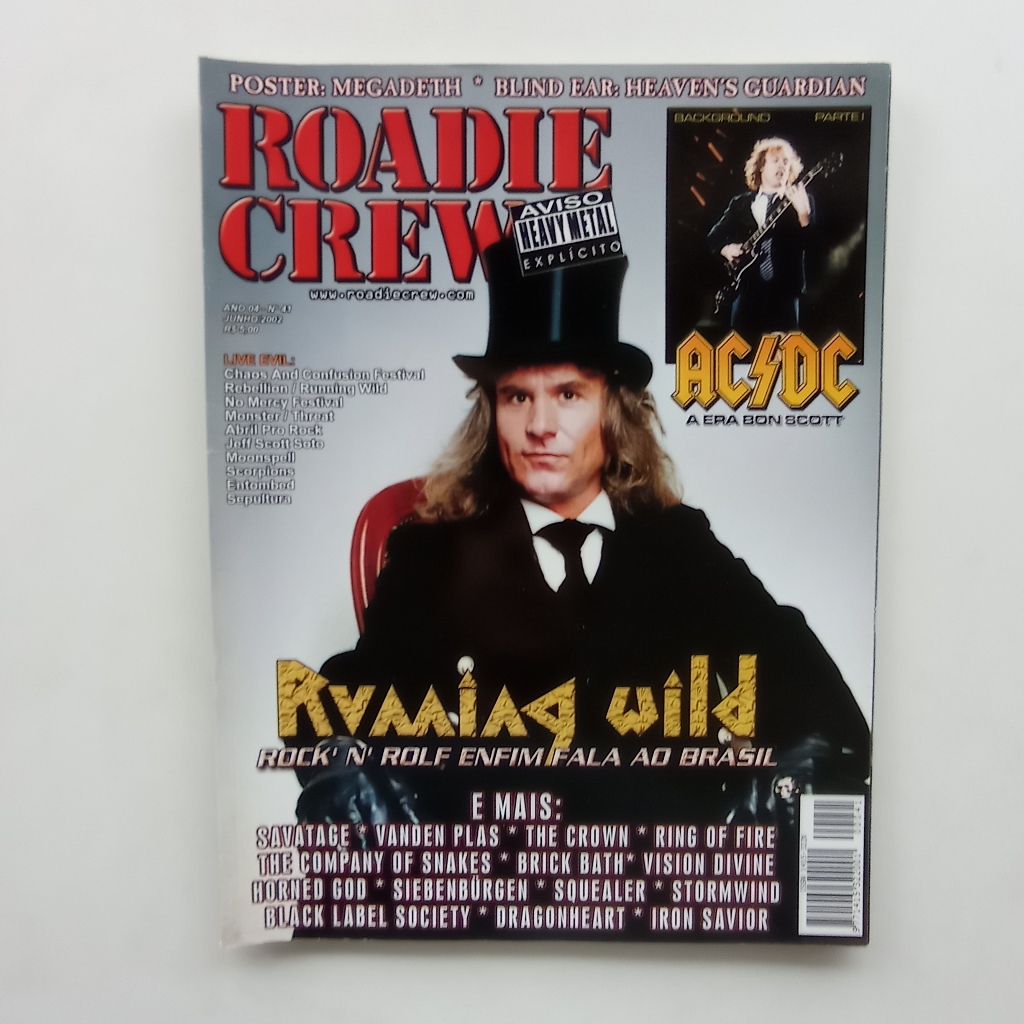 Revista Roadie Crew Nº 41 - Jun/2002 - rUNNING wILD / AC/DC / Savatage