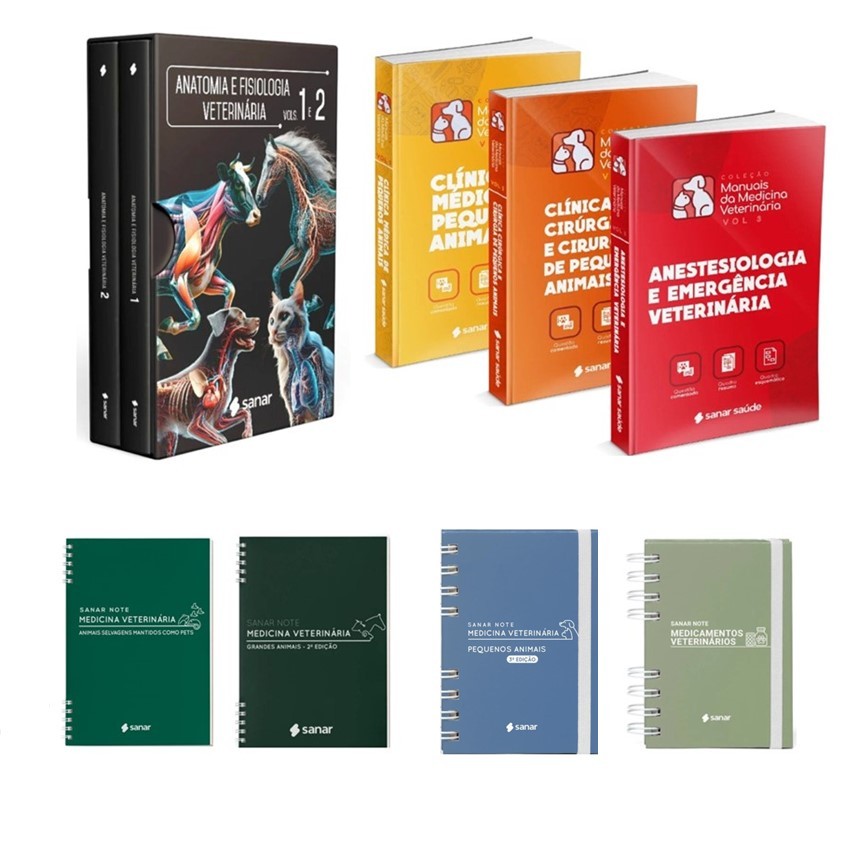 Kit Veterinaria Para Estudo 8 Livros Sanar Editora