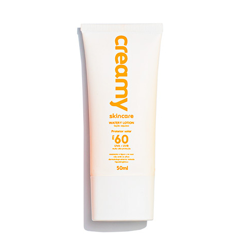 Protetor Solar Facial - FPS60 - Watery Lotion - Creamy Skincare - 50ml em Oferta na Shopee